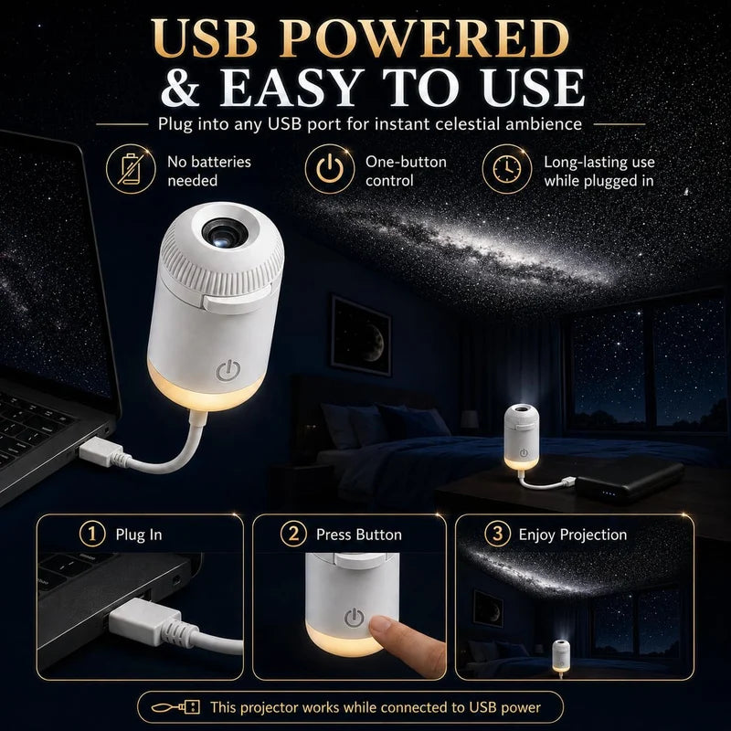 Starry Sky Projector Night Light | Portable Mini USB Lamp|Mood Lighting